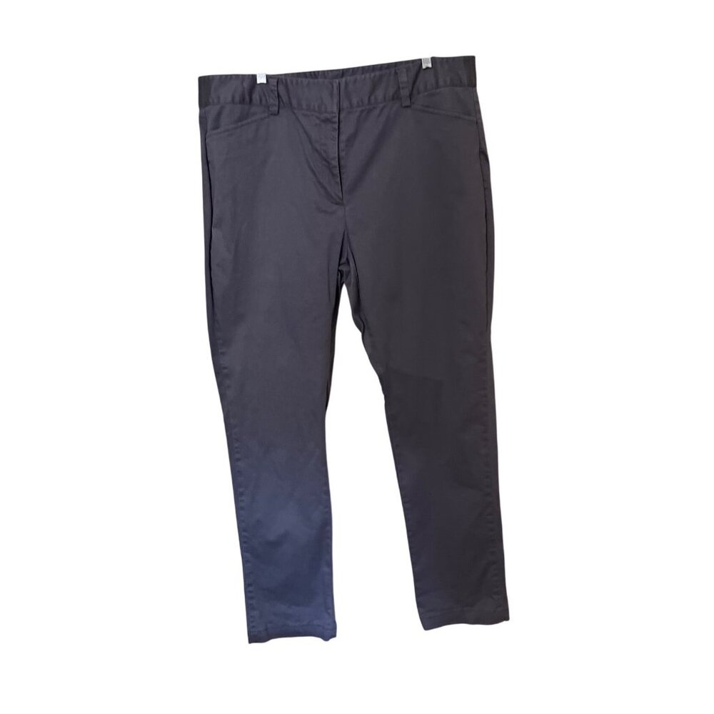 Lands End Womens Mid Rise Straight Leg Pants Gray Size 18